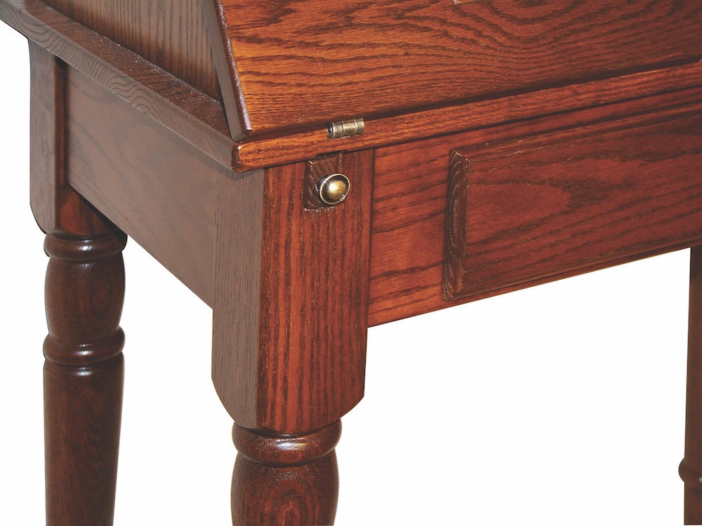 Dutch Secretary Desk – Mission Style with Drawers on Top and Backsplash