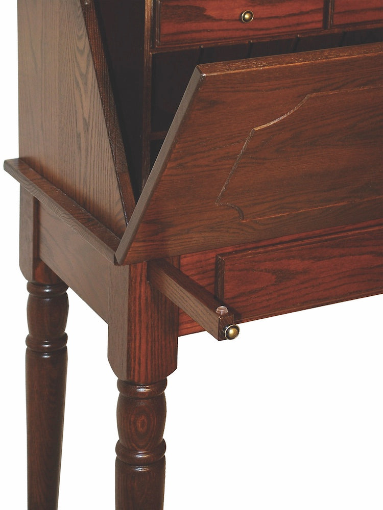 Dutch Secretary Desk – Mission Style with Drawers on Top and Backsplash