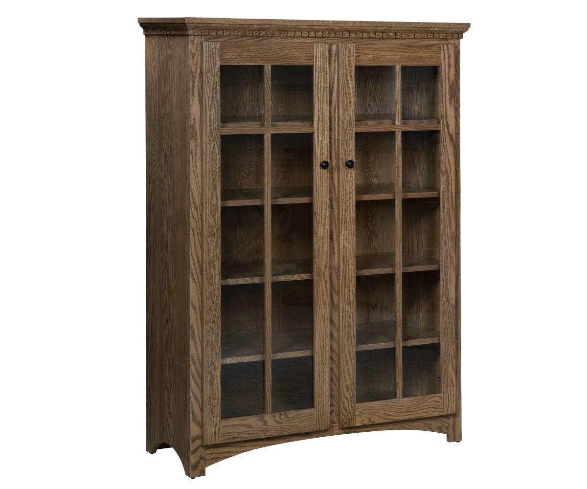 58" Mission Bookcase with Glass Doors