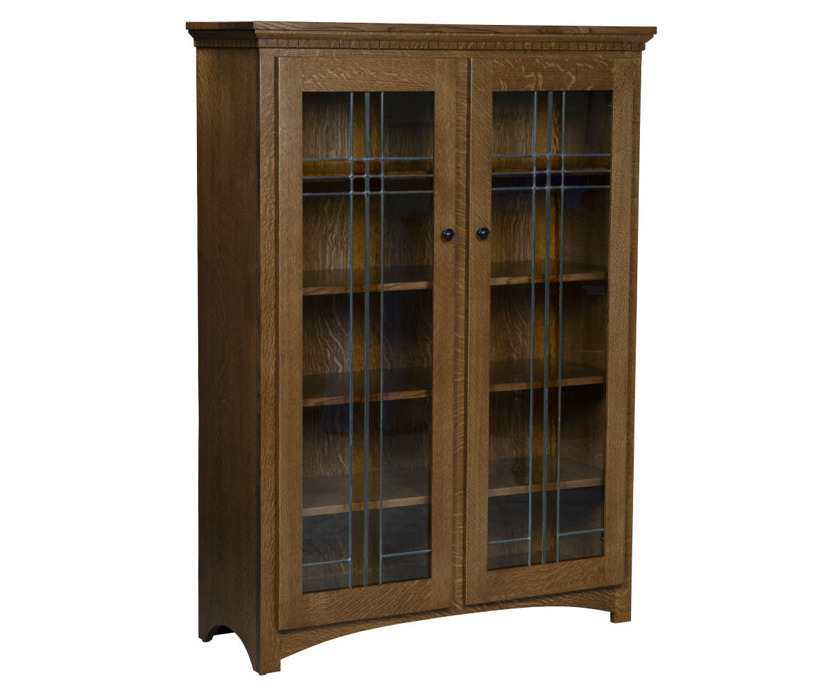 58" Mission Bookcase with Glass Doors