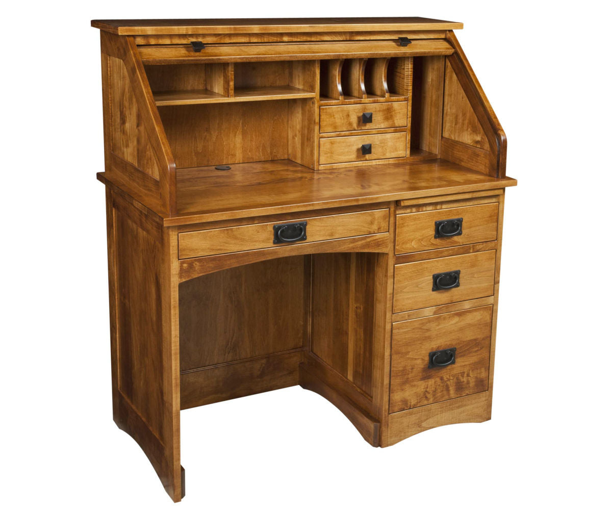 Single Pedestal Mission Rolltop Desk – 42W”