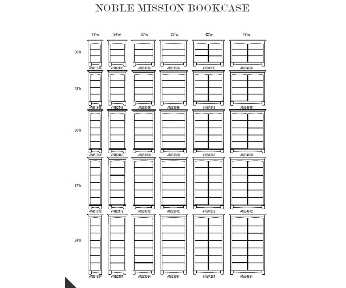30"–36"W Noble Mission Bookcase
