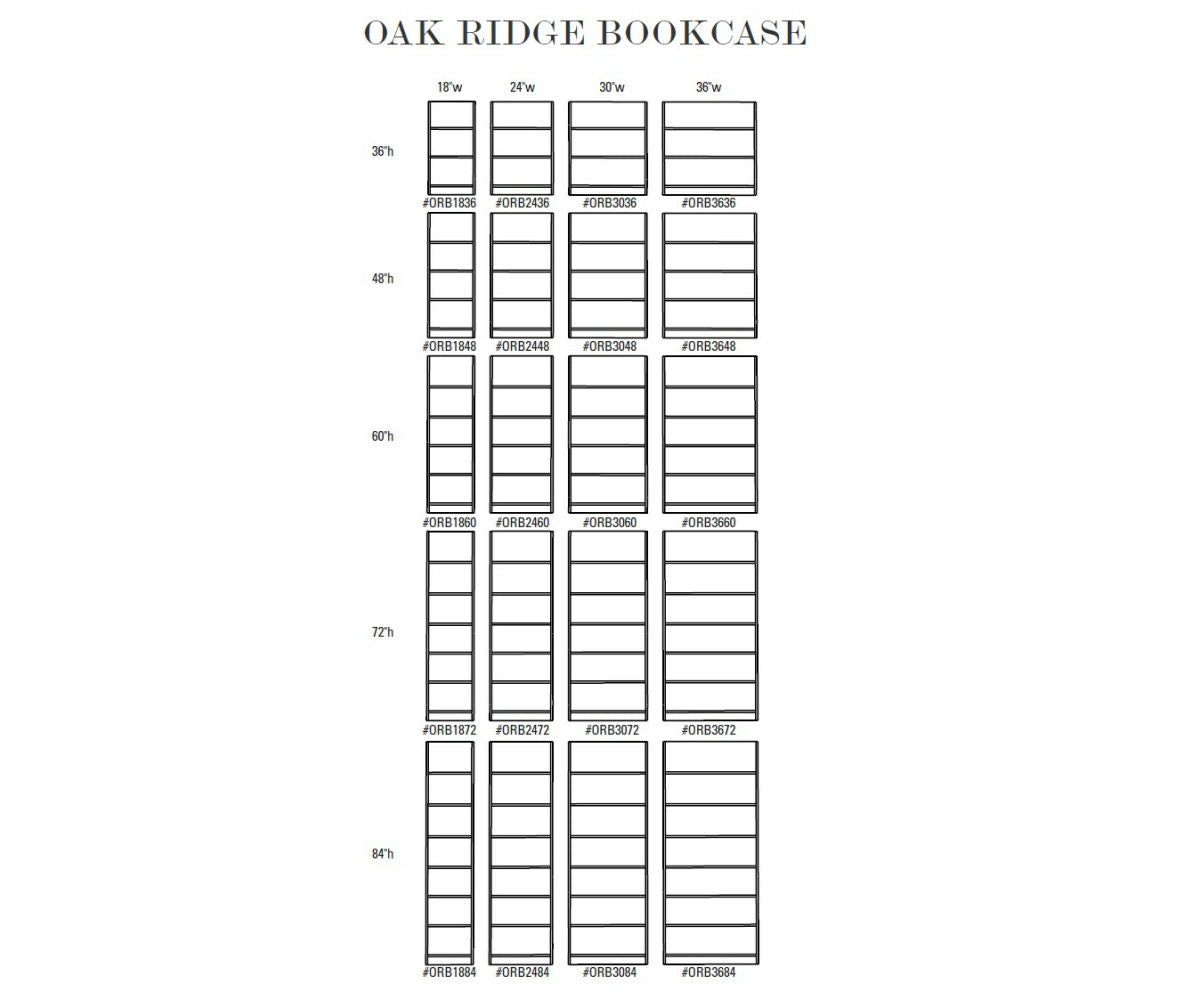 30"–36"W Oak Ridge Bookcase