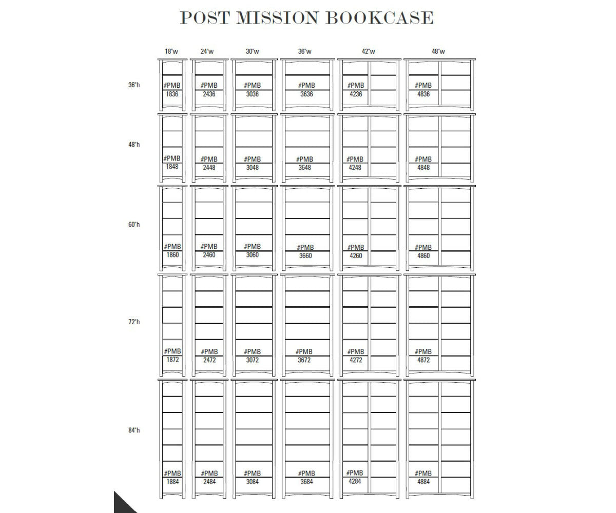 30"–36"W Post Mission Bookcase