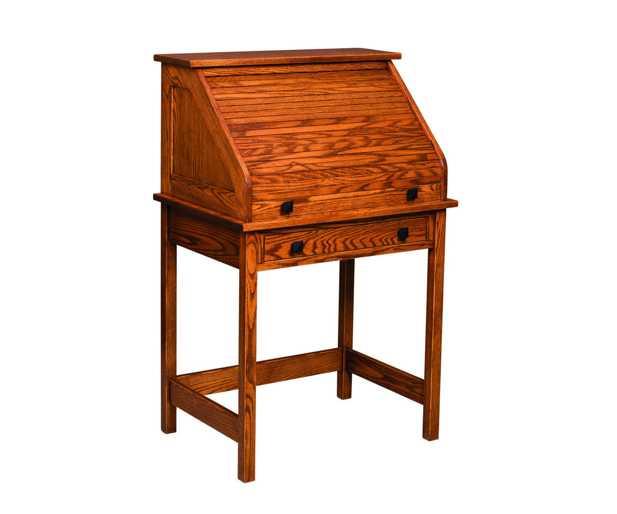 30" Post Mission Rolltop Writing Desk