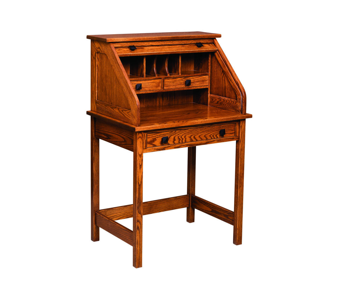 30" Post Mission Rolltop Writing Desk
