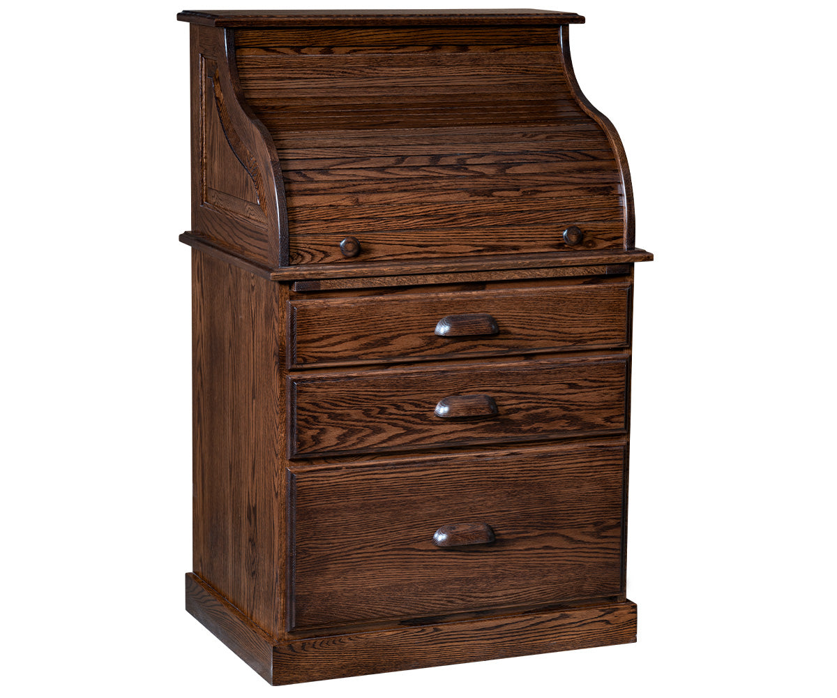 Traditional Full Pedestal Rolltop Desk – 30W”