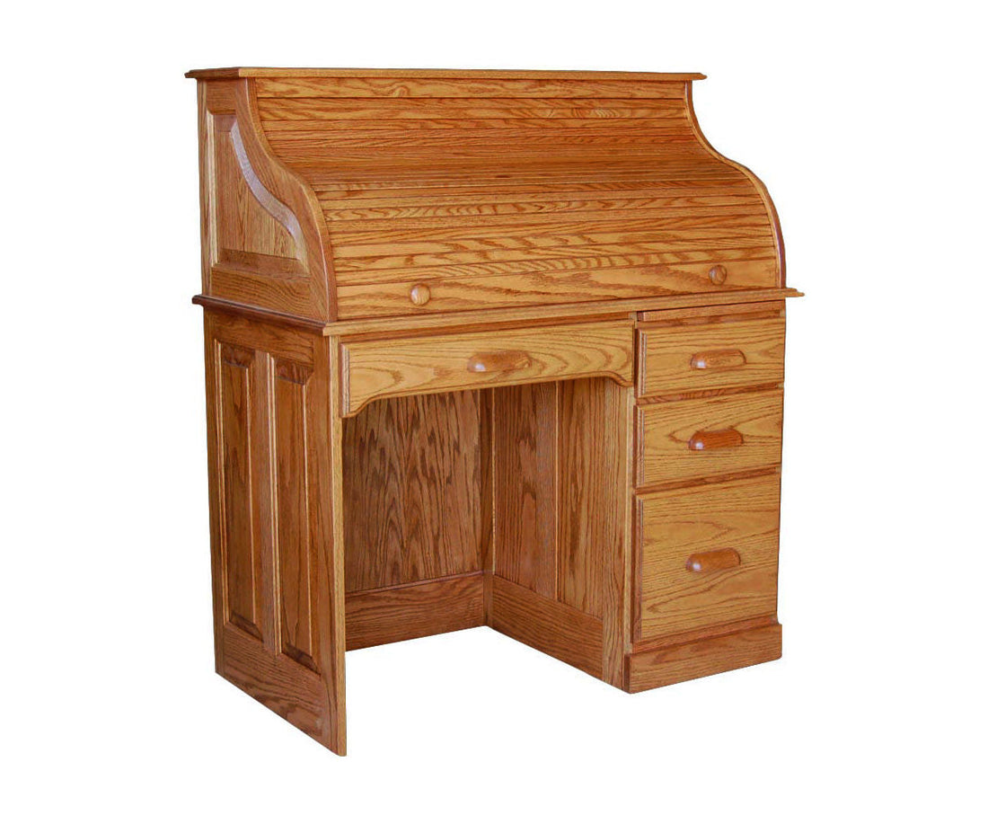 Traditional 42" Single Pedestal Rolltop Desk