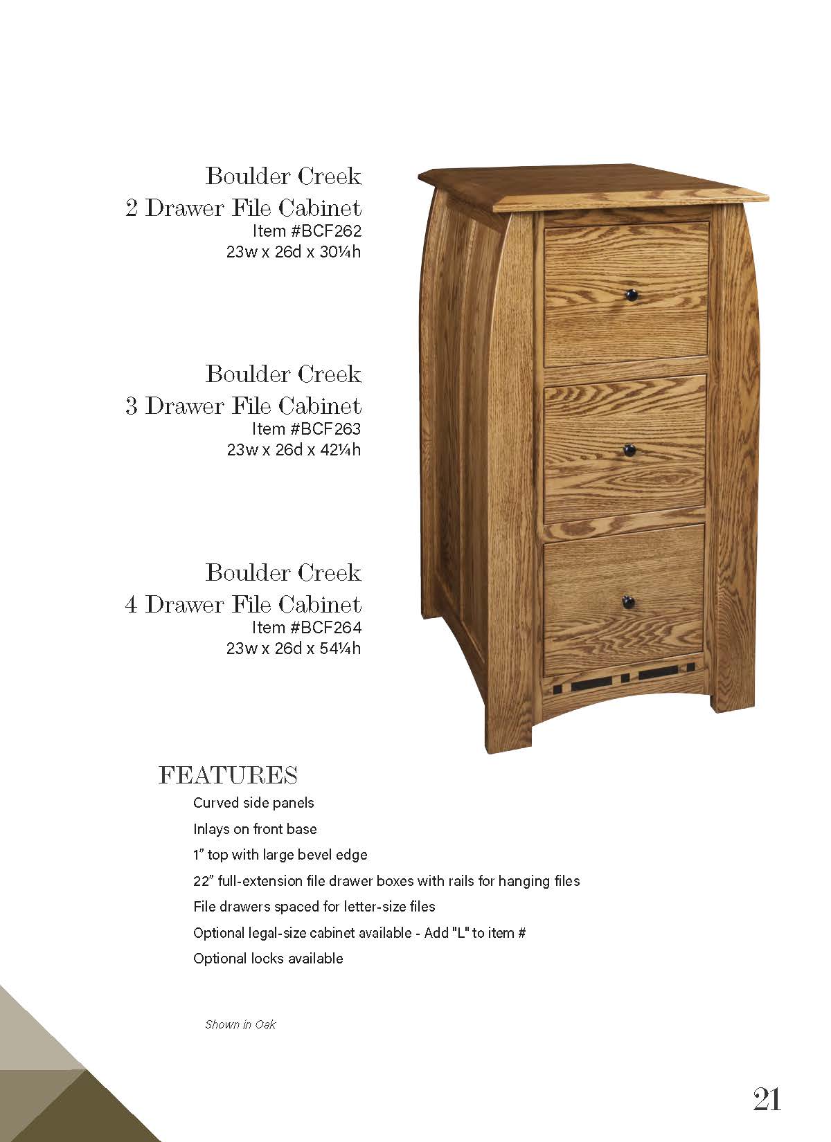 Boulder Creek 3 Drawer File Cabinet