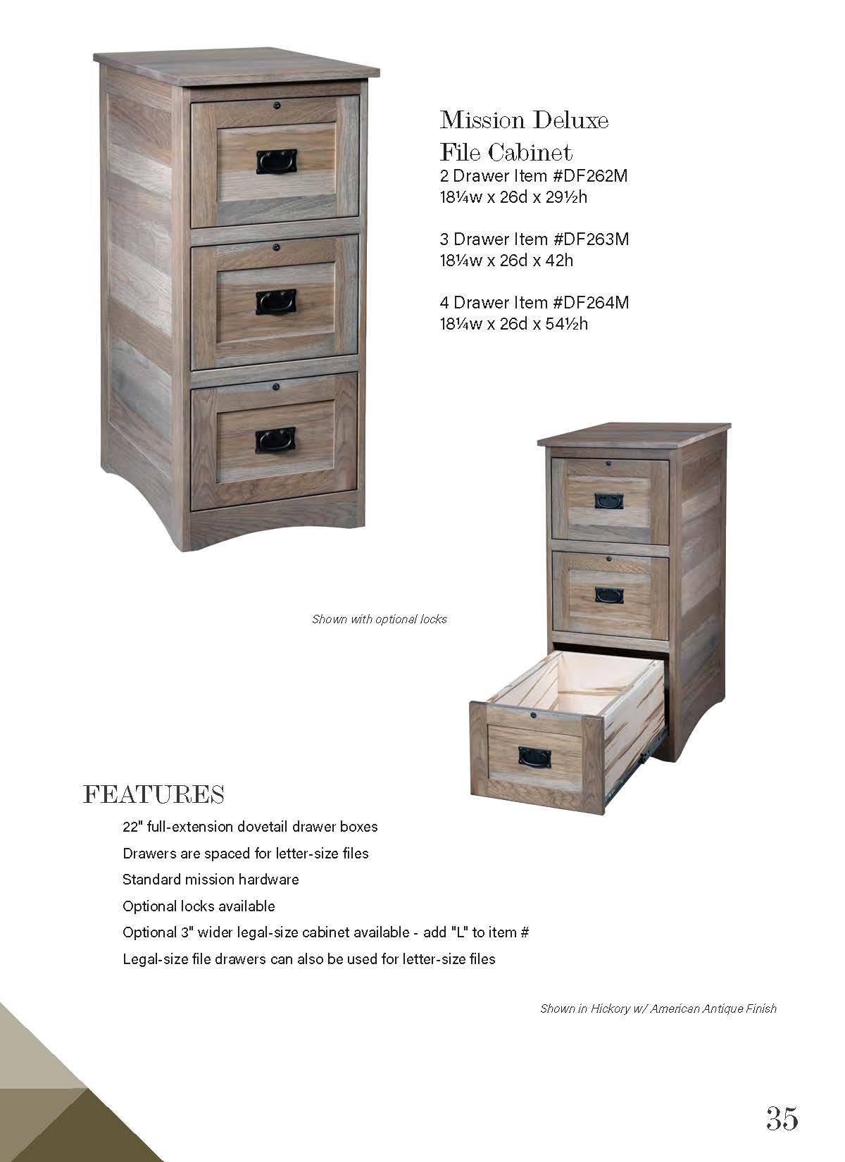 Mission Deluxe File Cabinet (3 Drawer) – 18¼W”