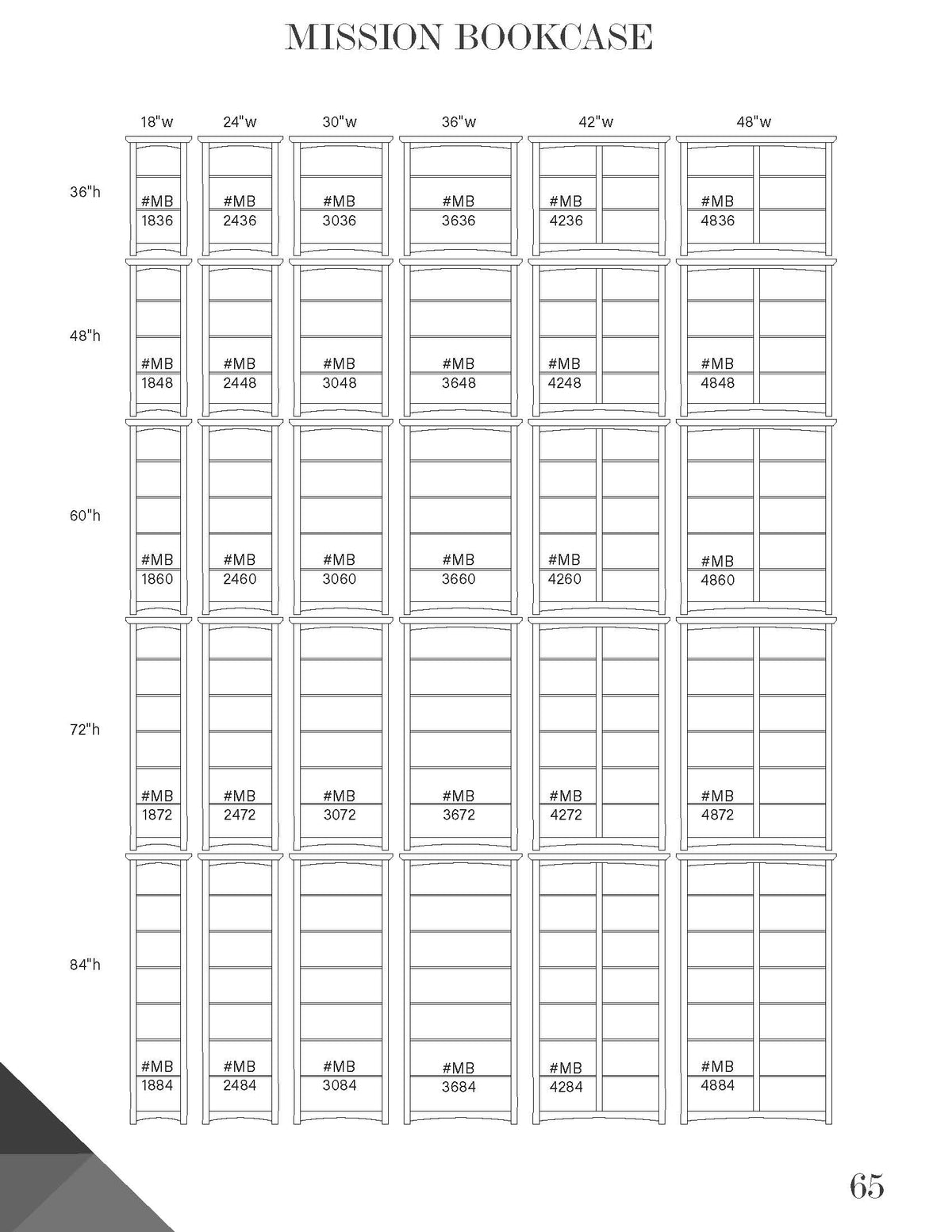 30"–36"W Mission Bookcase