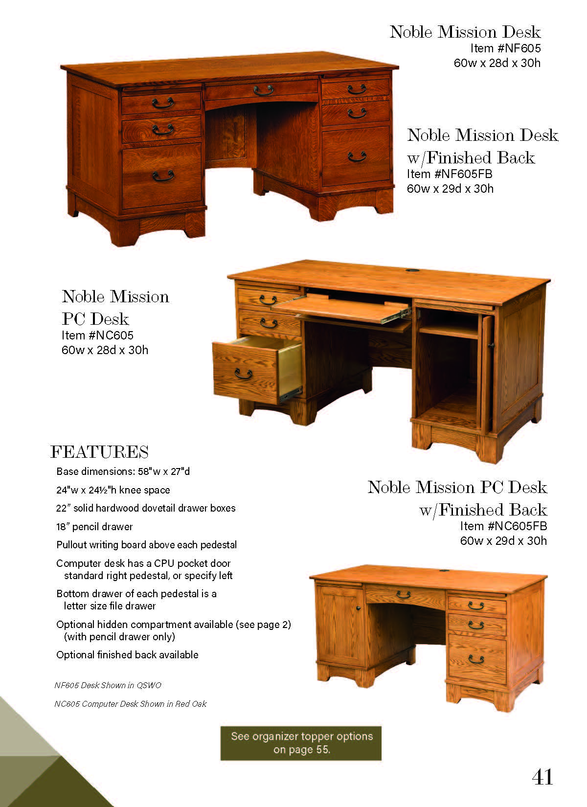 Noble Mission Desk – 60W”