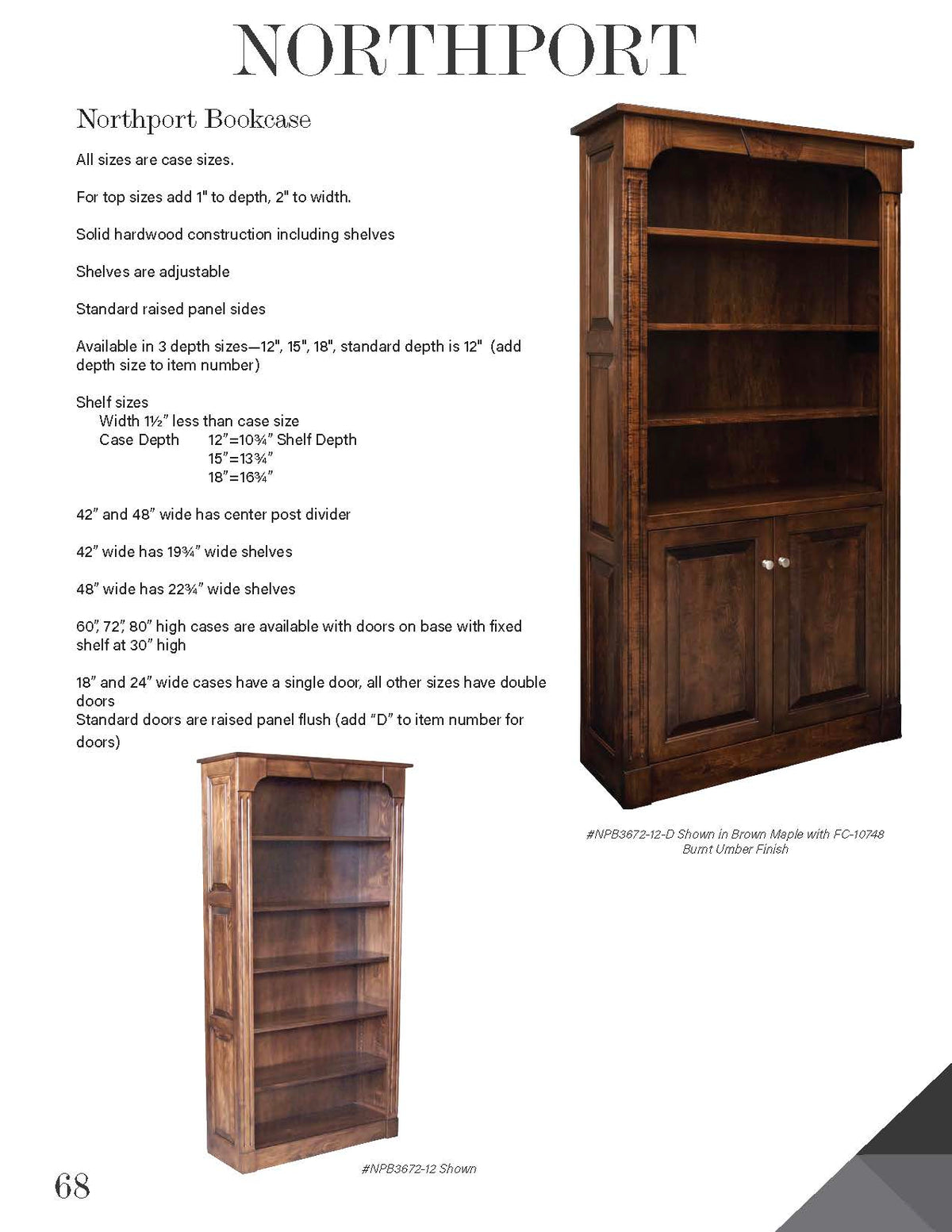 42"–48"W Northport Bookcase