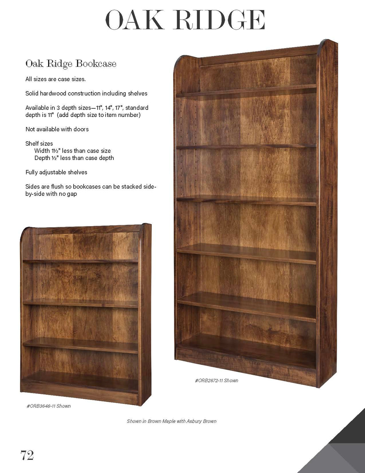 30"–36"W Oak Ridge Bookcase