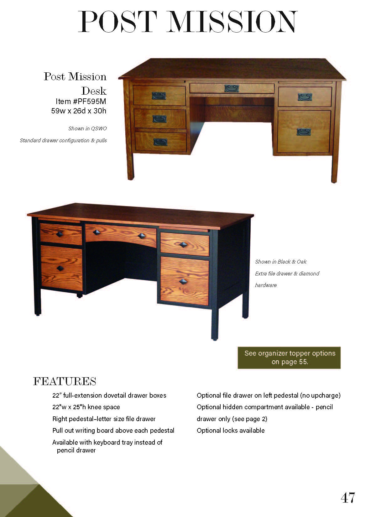 Post Mission Desk – 59W”