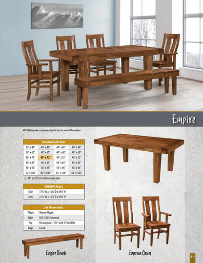 Empire Saw-Marked Farmhouse Table catalog page