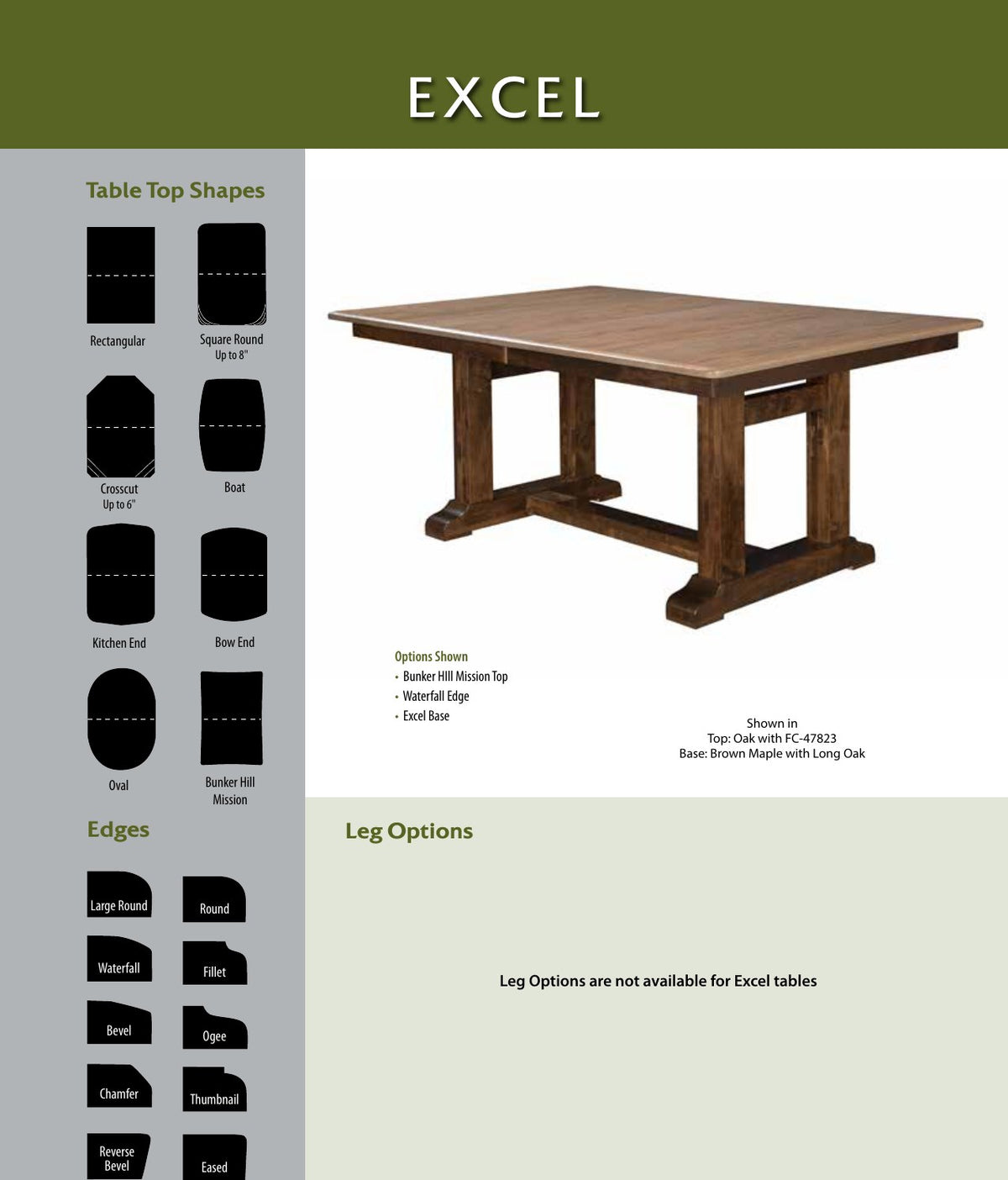 Excel Double Pedestal Table catalog page