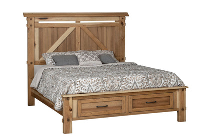 Farmstead Bed with 2 Drawer Captain's Footboard
