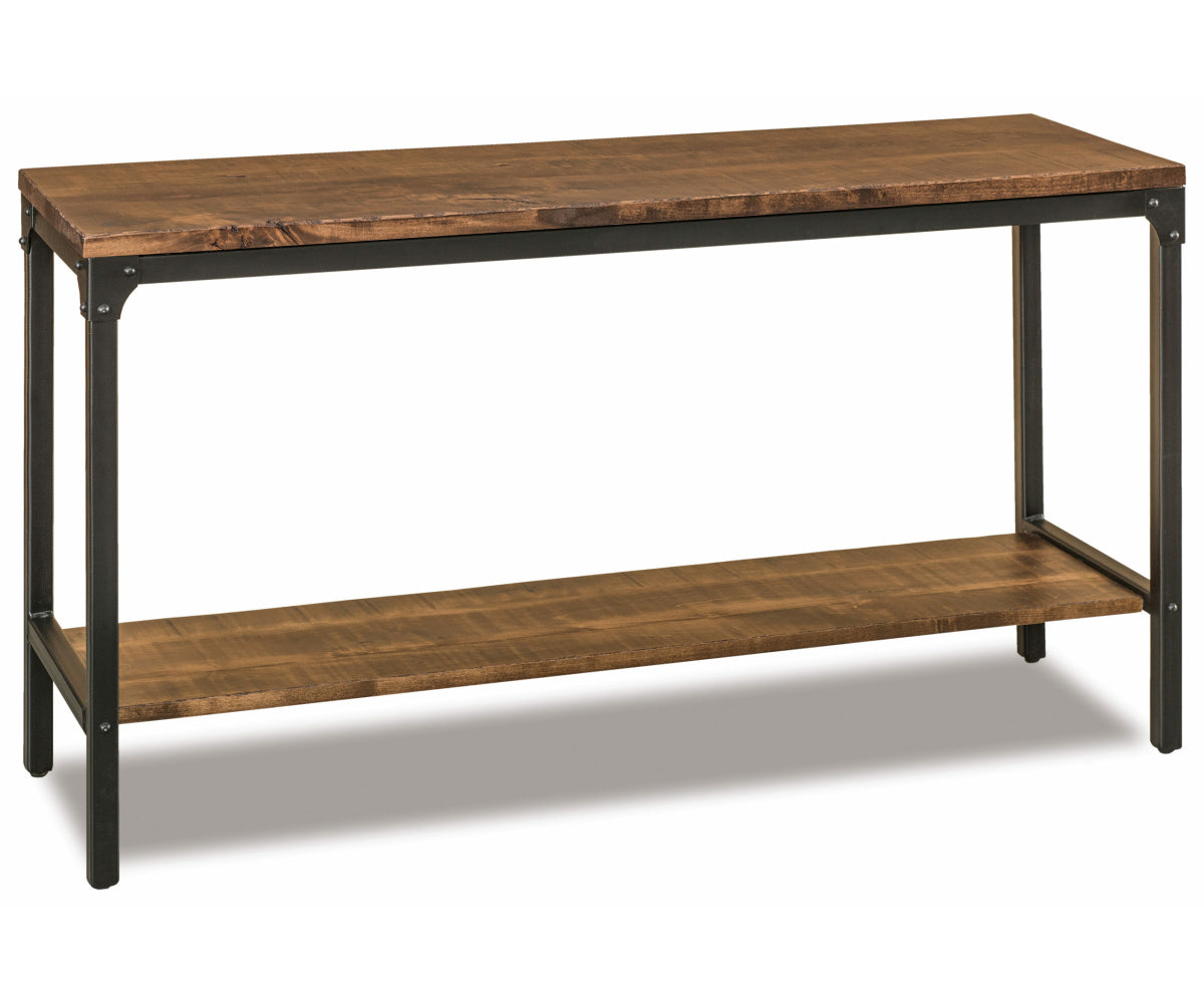 Houston Steel/Wood Sofa Table W/Shelf