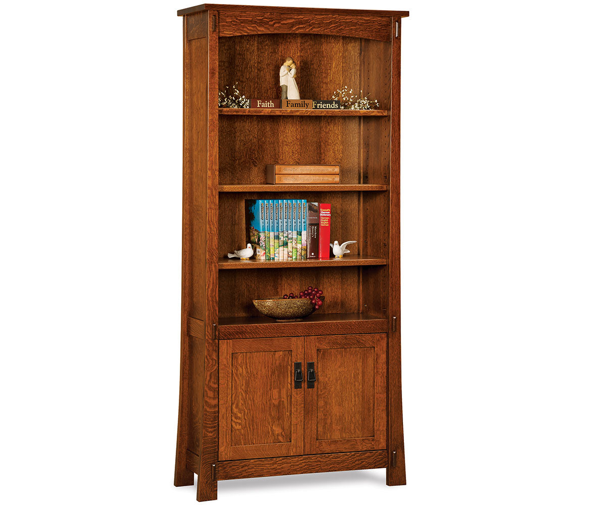 Modesto 4 Shelf, 2 Door Bookcase