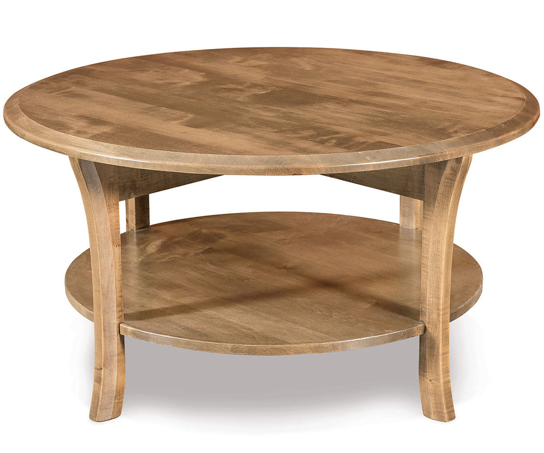 Ensenada 38" Round Solid Top Coffee Table W/Shelf