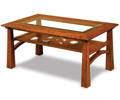 Artesa Glass Top Coffee Table W/Shelf
