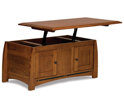 Boulder Creek Enclosed Lift Top Coffee Table W/Doors