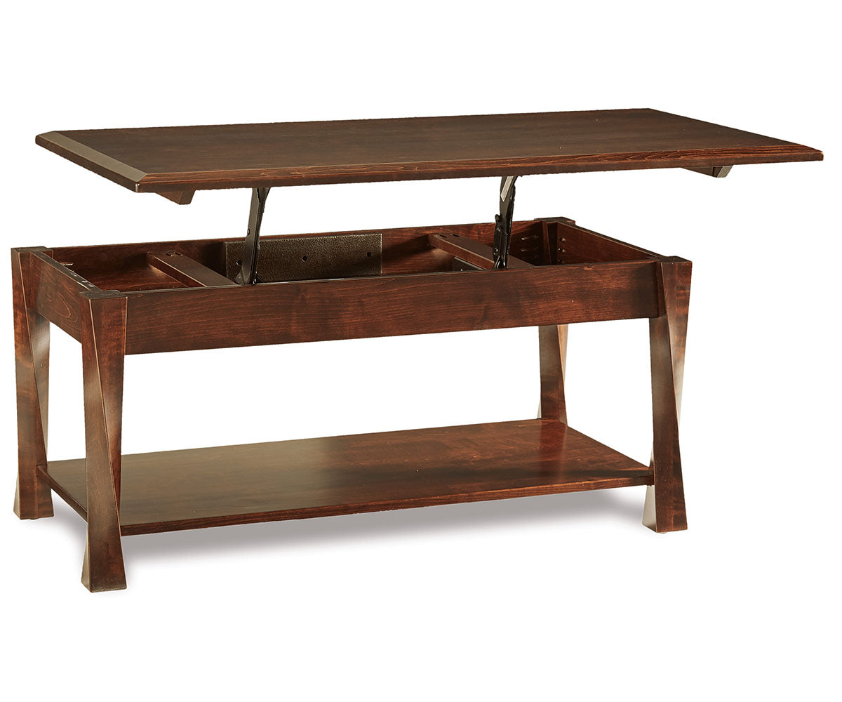 Lexington Arc Open Lift Top Coffee Table W/Counter Weight