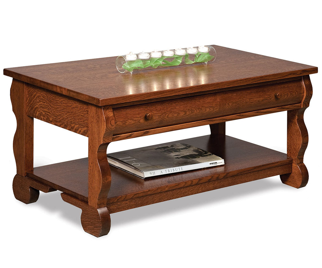 Old Classic Sleigh Open Coffee Table W/Drawer