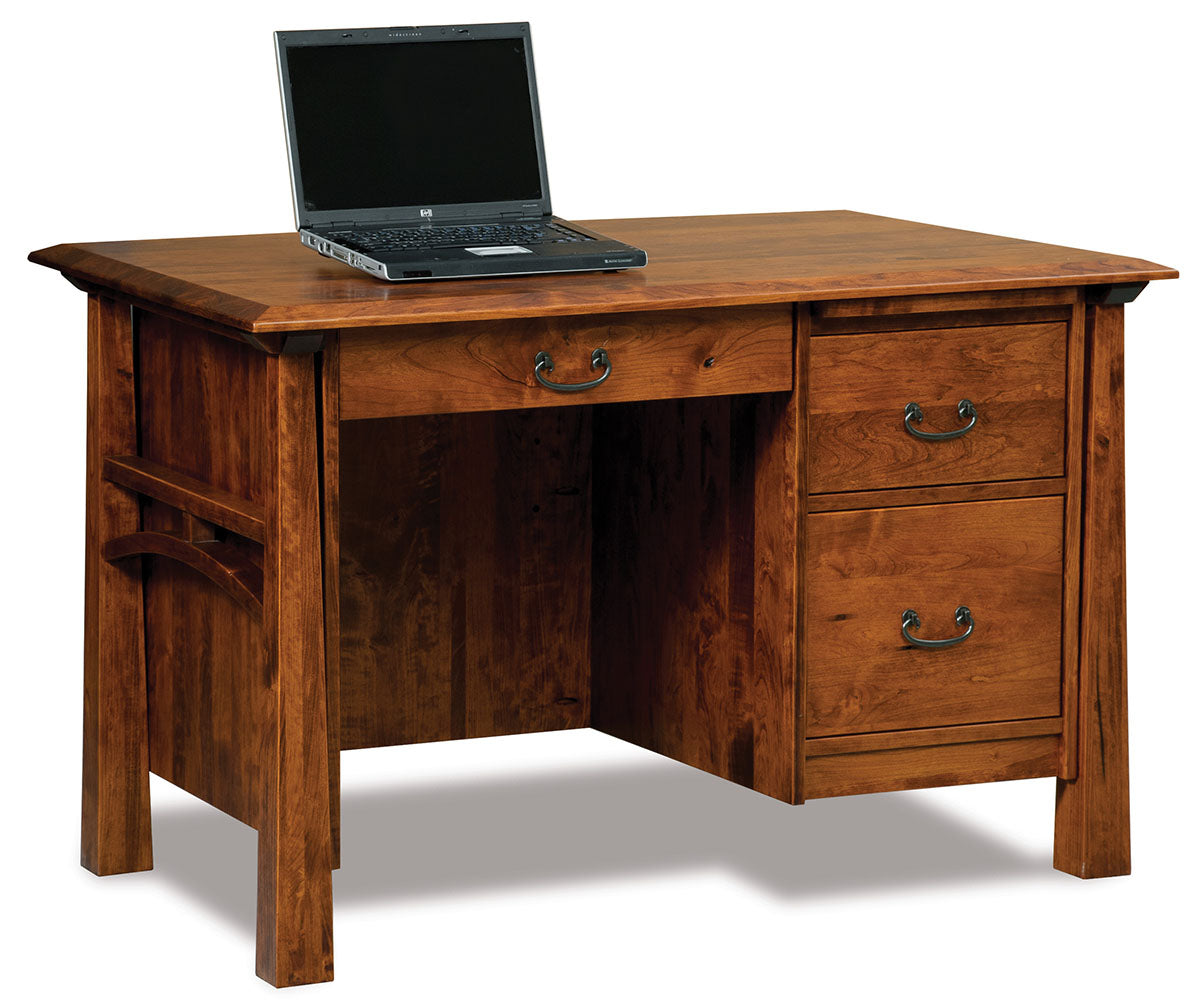 Artesa Single Pedestal 3 Drawer Desk W/Unfinished Backside