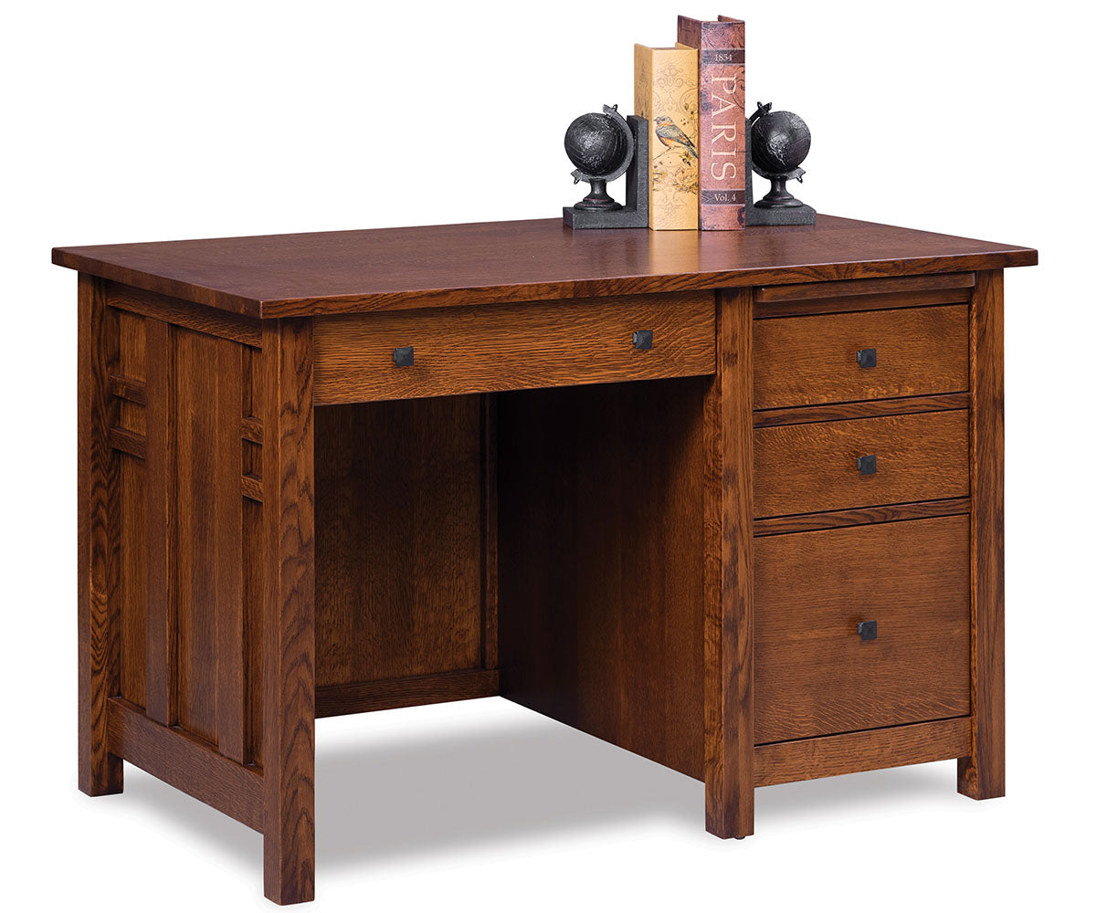 Kascade Single Pedestal 4 Drawer Desk W/Unfinished Backside