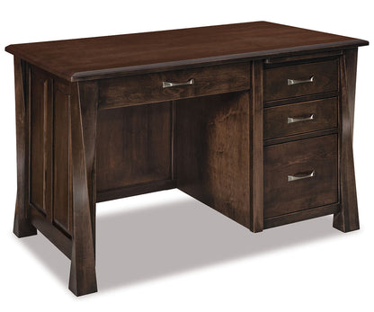 Lexington Arc Single Pedestal 4 Drawer Desk W/Unfinished Backside