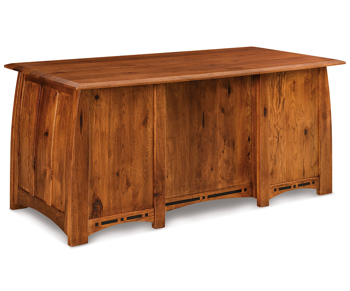 Boulder Creek Double Pedestal 7 Drawer Desk W/Finished Backside