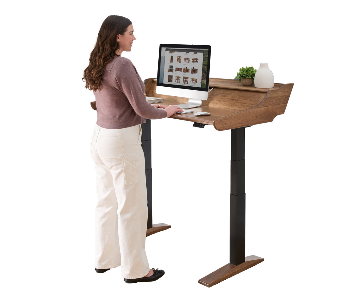 Paris Sit/Stand Writer'S Desk W/Storage