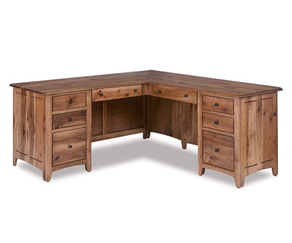 Dover 8 Drawer L Desk With Optional Hutch