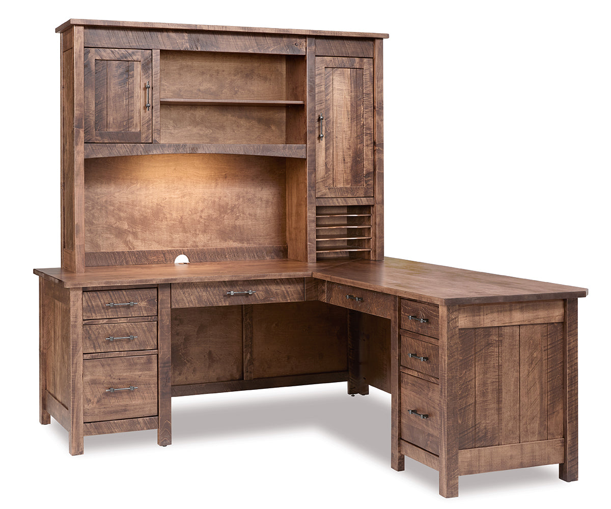 Houston 8 Drawer L Desk With Optional Hutch