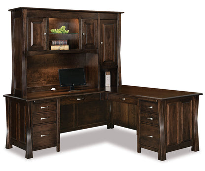 Lexington Arc 8 Drawer L Desk W/3 & Door Hutch Top