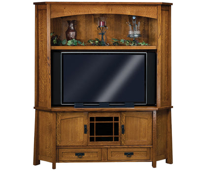 Modesto 3 Door, 2 Drawer, 2 Pc. Corner Media Console W/Hutch