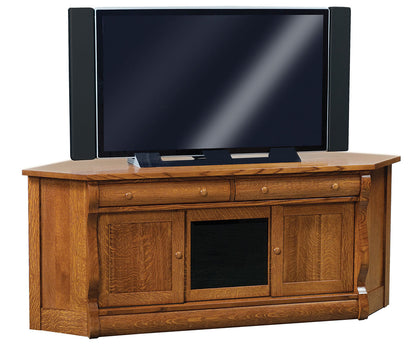 Old Classic Sleigh 3 Door, 2 Drawer Corner Console Stand
