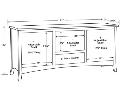 Carlisle 2 Door, 1 Drawer Media Stand
