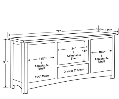 Finland 2 Door, 1 Drawer Media Stand