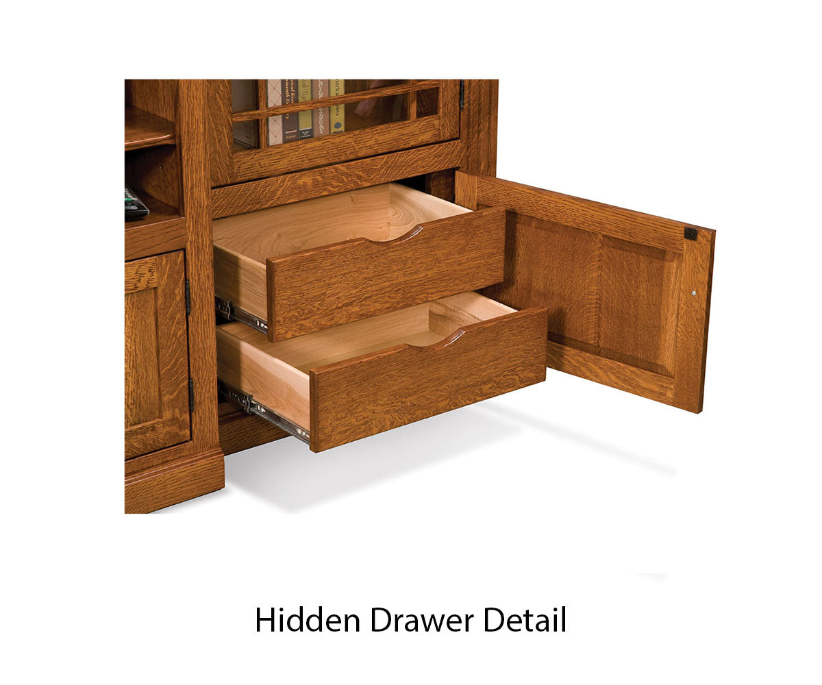 Manhattan Mission 3Pc. Wall Unit W/Bookcase On Each Side W/Fluting