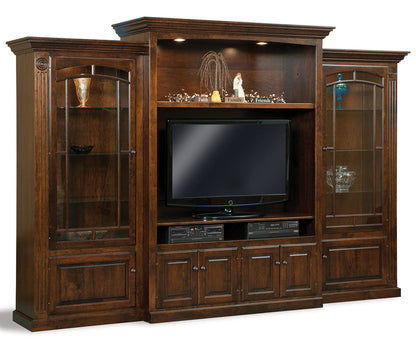 Victorian 3Pc Wall Unit W/Bookcase On Each Side W/Fluting