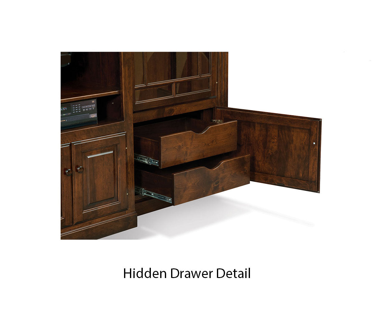 Victorian 3Pc Wall Unit W/Bookcase On Each Side W/Fluting