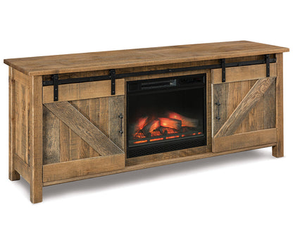 Houston 2 Door Media Stand W/Fireplace