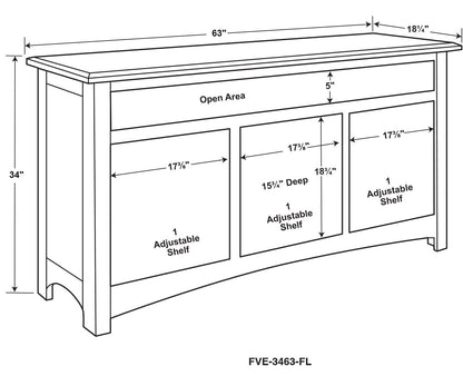 Finland 3 Door Media Stand W/Opening