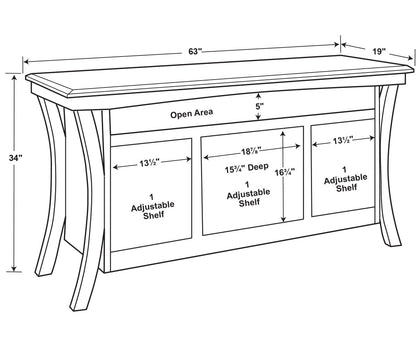 Sierra 3 Door Media Stand W/Opening