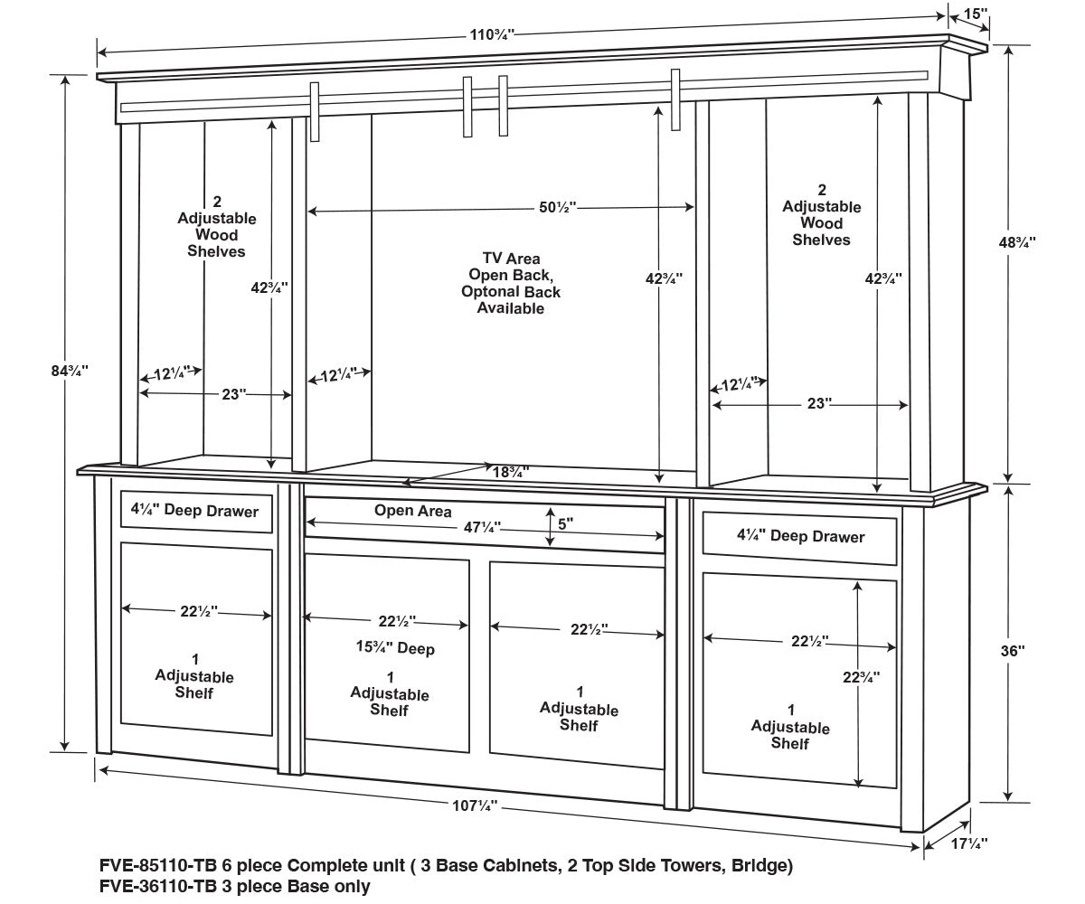 Timbra 6Pc Wall Unit W/6 Doors (2 Barn Doors On Top)