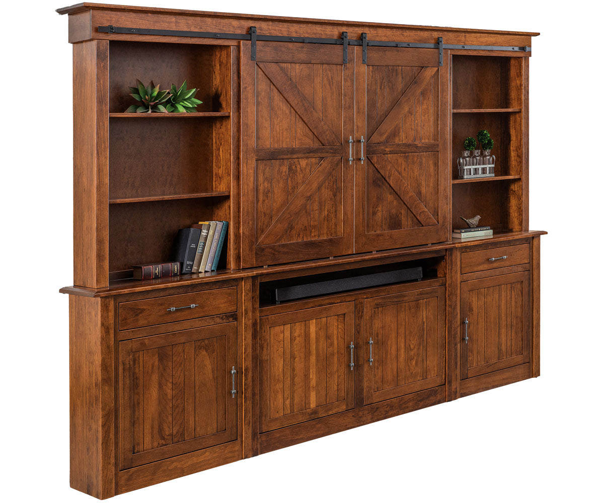 Timbra 6Pc Wall Unit W/6 Doors (2 Barn Doors On Top)