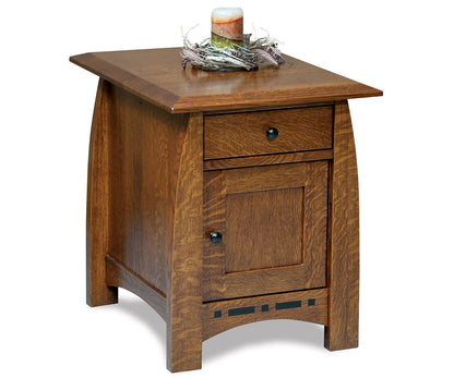 Boulder Creek Enclosed End Table W/Drawer & Door